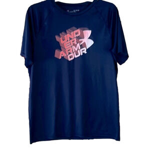 Under Armour Heatgear Youth Tee Shirt, Size YXL, Length 27”, PTP 19”, Nave Blue